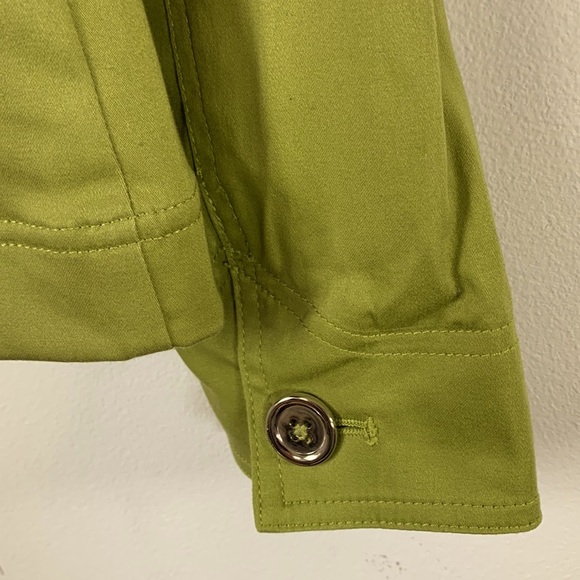 Jones NY Sport Fall Stretch Women’s Size M Button Down Olive Green Jacket - Picture 14 of 16